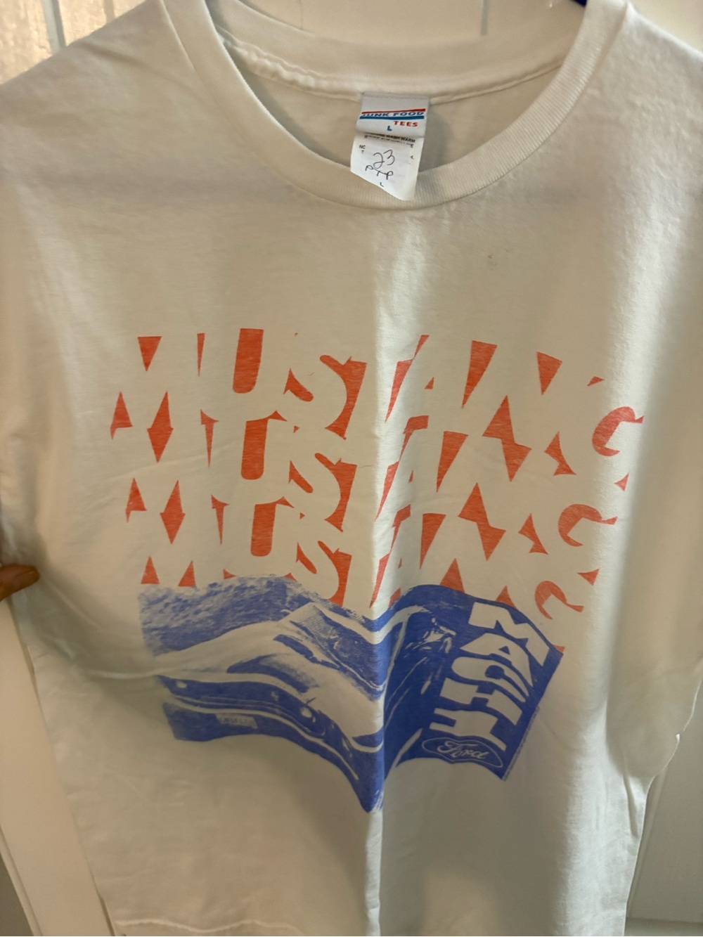 Junk Food Clothing White Tee Mustang Mach 1